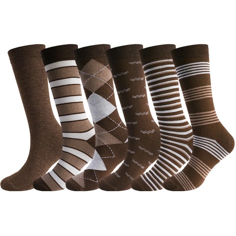 Men'S Fashion Old Money - 6 Paia di Calzini a Righe