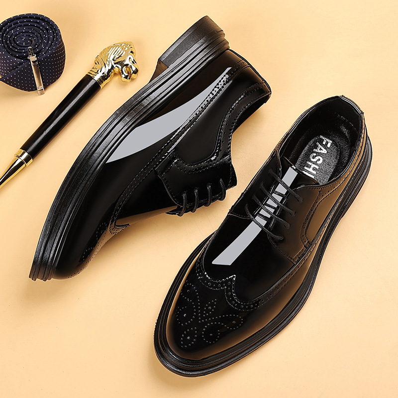 Oxford Shoes Brogue - Scarpe eleganti da uomo in vernice