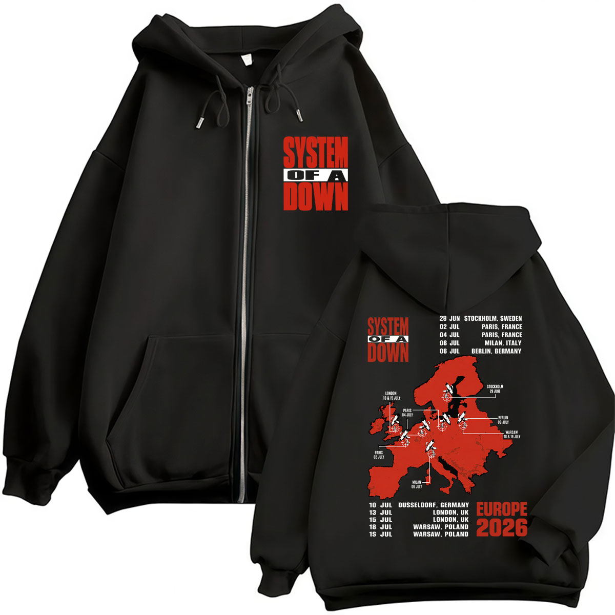Men'S Fashion Uk 2026 - Felpa con cappuccio con zip System