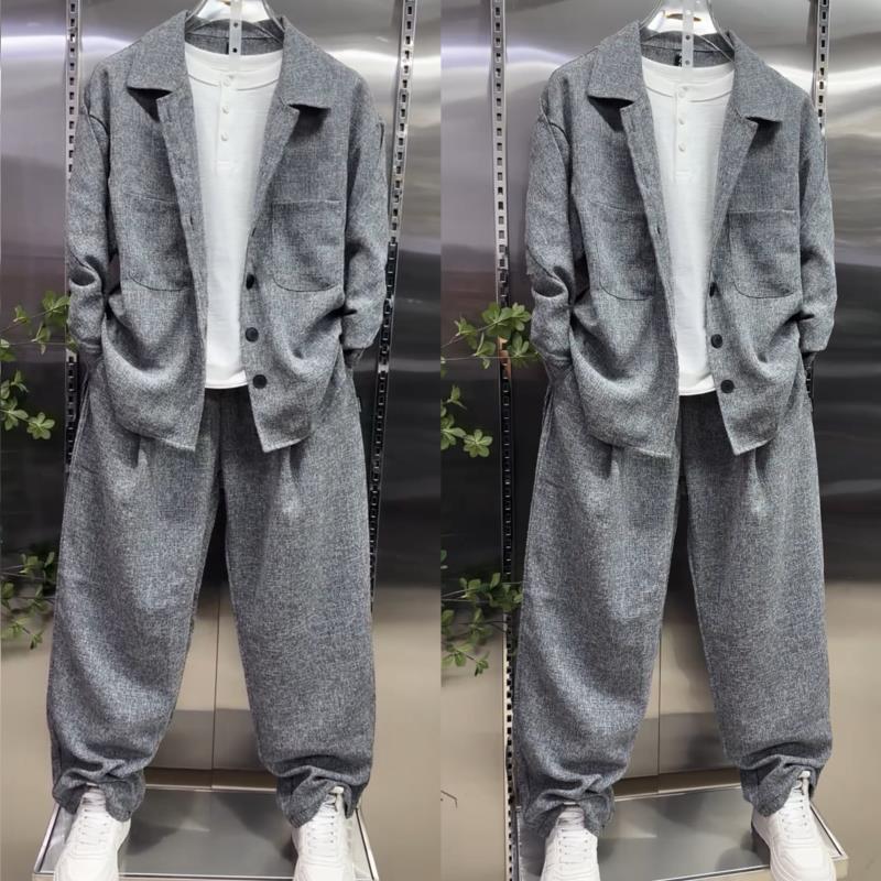 Men'S Fashion Loose Pants - Completo da Uomo con Camicia a