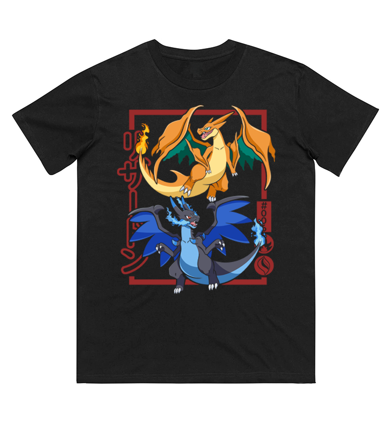 Men'S Fashion Evolution - T-shirt stampata Pokémon Charizard Evolution per