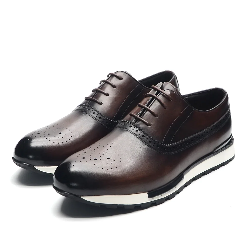 Oxford Shoes Brogue - Scarpe da ginnastica Oxford in vera