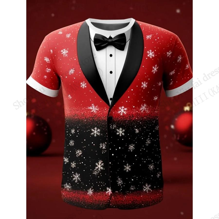 Mens Xmas Fashion - T-shirt con Stampa 3D Albero di