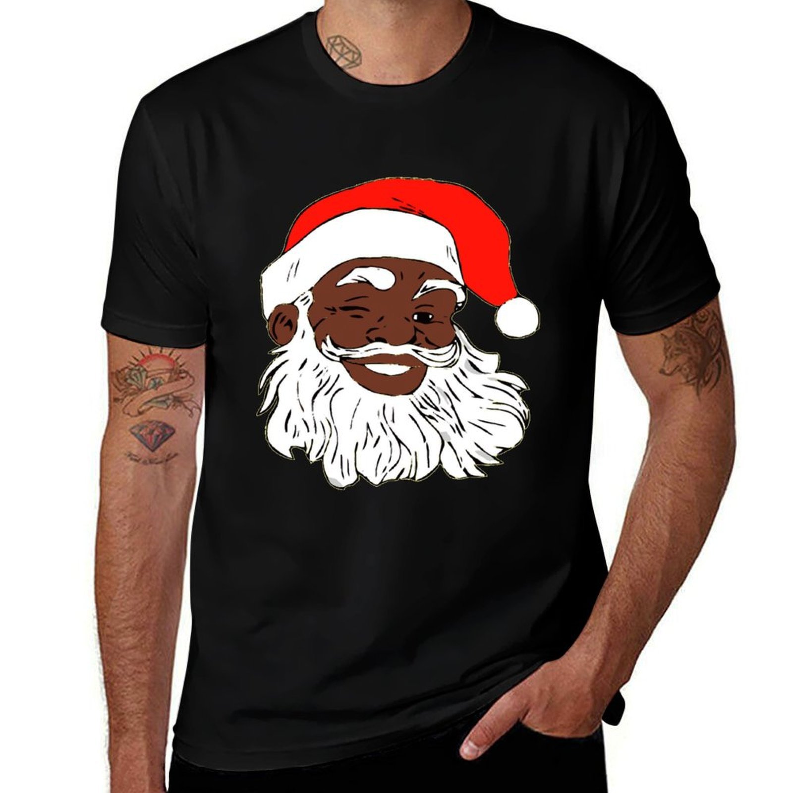 Mens Xmas Fashion - T-shirt natalizia con Babbo Natale che