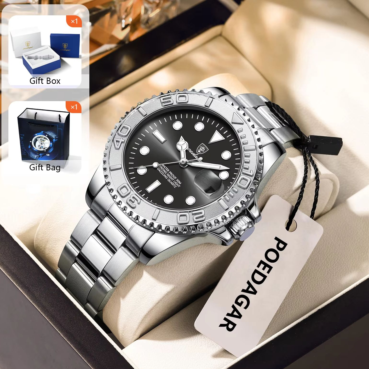Men'S Fashion Box - POEDAGAR Orologio da uomo alla moda