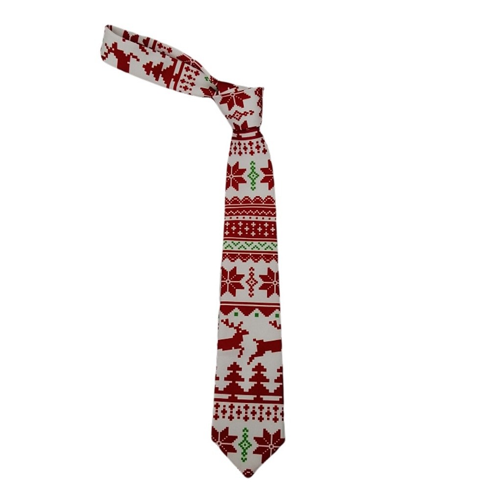 Mens Xmas Fashion - Cravatta natalizia regolabile con Babbo Natale,