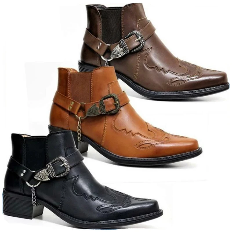 Men'S Fashion Old Money - Stivali da Cowboy Vintage da Uomo