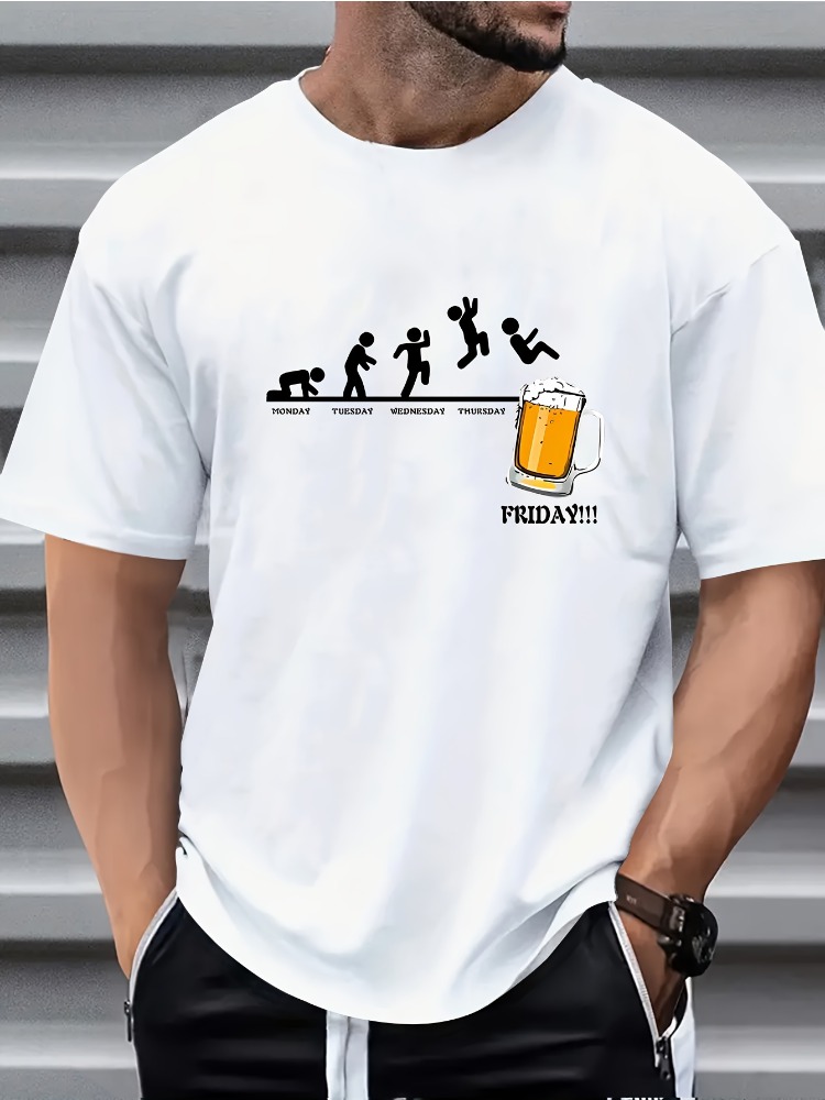 Men'S Fashion Evolution - T-shirt girocollo estiva da uomo con