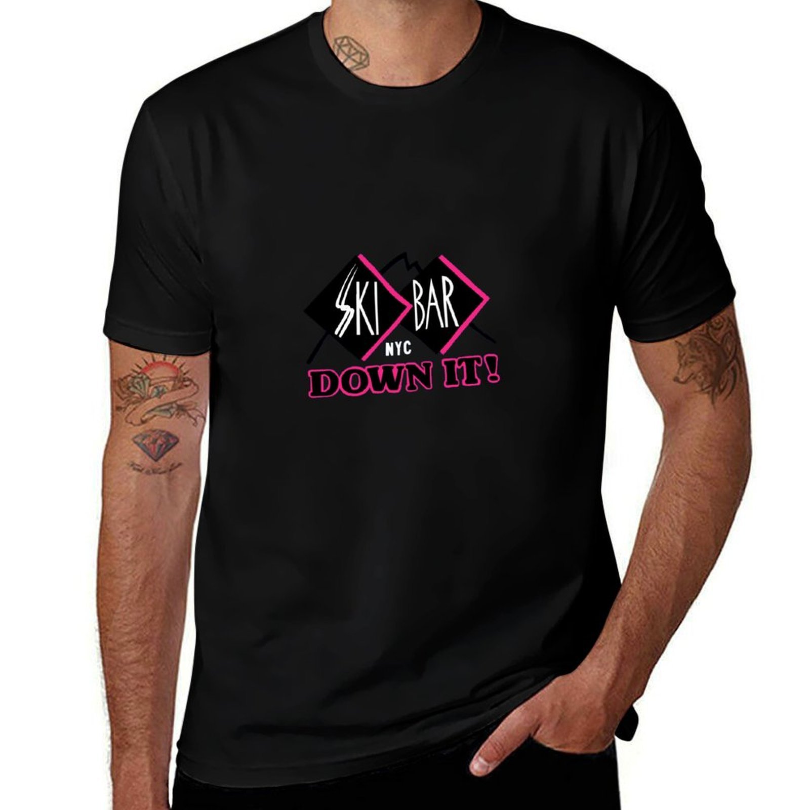 Men'S Fashion Nyc - T-shirt Ski Bar NYC, Moda Semplice