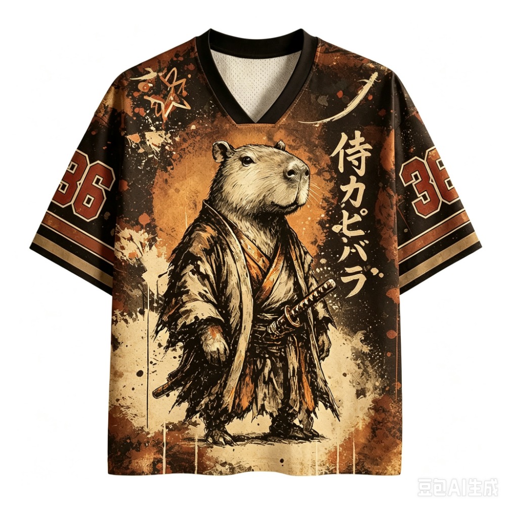 T-shirt Capybara Samurai Dark  - Men'S Fashion V Neck T Shirts recensione e prezzo