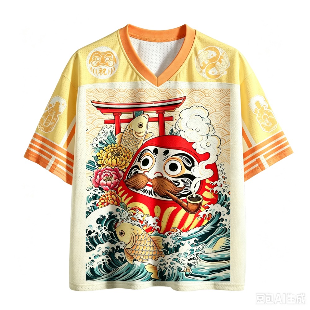 Dharma Koi Ukiyo-e T-shirt Spo - Men'S Fashion V Neck T Shirts recensione e prezzo