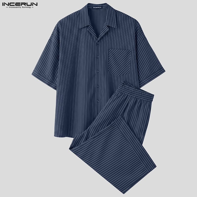 INCERUN Set da Uomo a Righe, C - Men'S Fashion Loose Pants recensione e prezzo