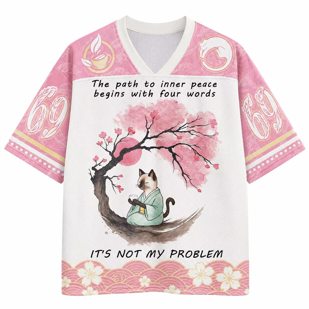 T-shirt Sakura Tree Cat 2026 N - Men'S Fashion V Neck T Shirts recensione e prezzo