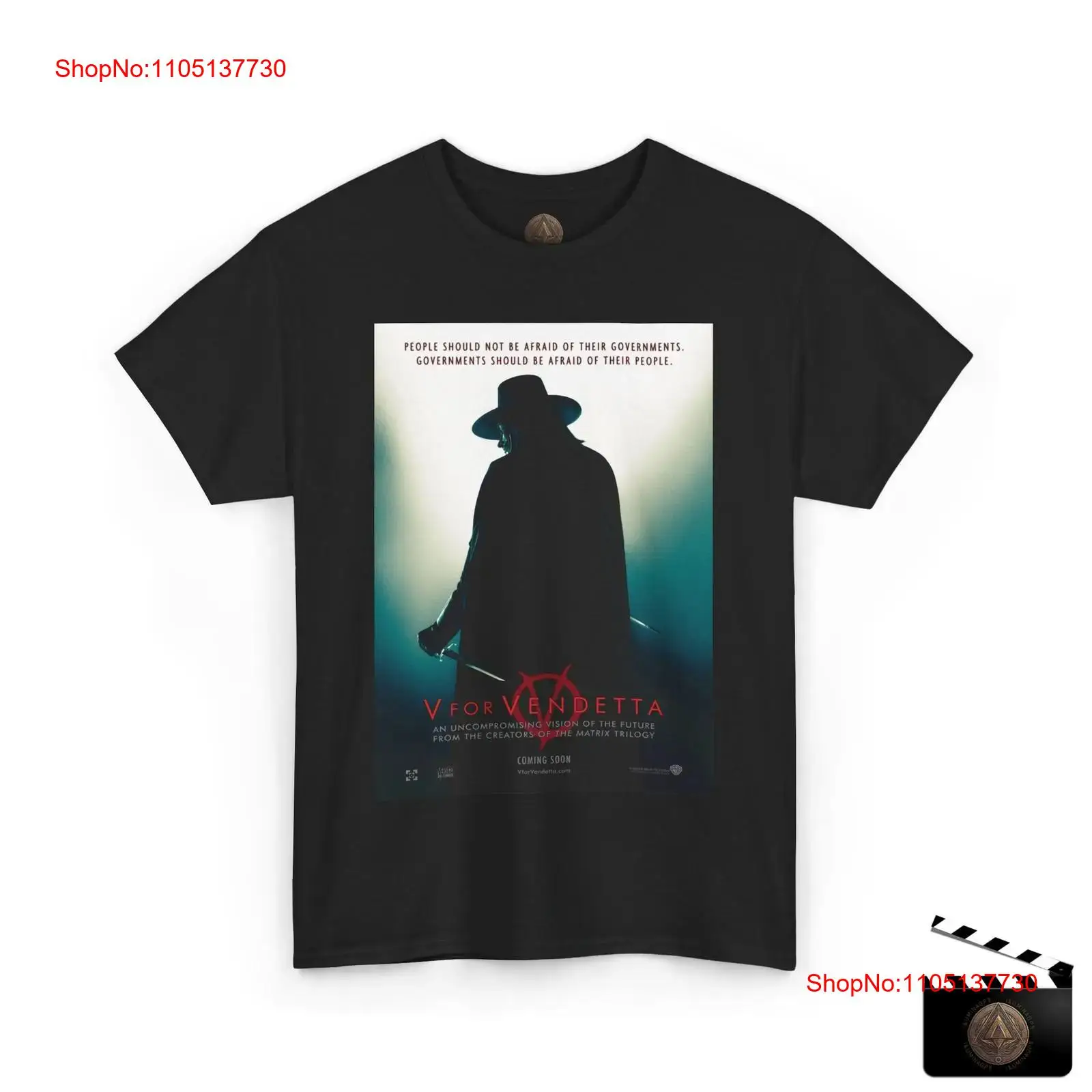 V For Vendetta Retro Movie Pos - Men'S Fashion V Neck T Shirts recensione e prezzo